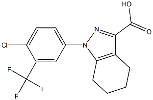 1-[4-chloro-3-(trifluoromethyl)phenyl]-4,5,6,7-tetrahydro-1H-indazole-3-carboxylic acid 结构式