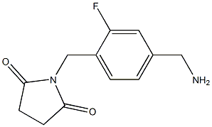 1-{[4-(aminomethyl)-2-fluorophenyl]methyl}pyrrolidine-2,5-dione 化学構造式