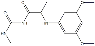 1-{2-[(3,5-dimethoxyphenyl)amino]propanoyl}-3-methylurea,,结构式