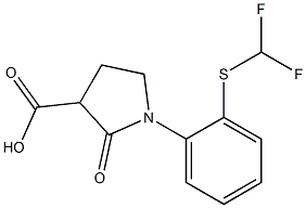 1-{2-[(difluoromethyl)thio]phenyl}-2-oxopyrrolidine-3-carboxylic acid 化学構造式