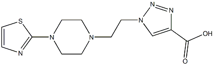 1-{2-[4-(1,3-thiazol-2-yl)piperazin-1-yl]ethyl}-1H-1,2,3-triazole-4-carboxylic acid,,结构式