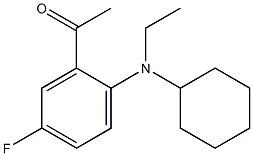 1-{2-[cyclohexyl(ethyl)amino]-5-fluorophenyl}ethan-1-one Struktur