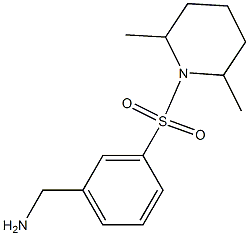 1-{3-[(2,6-dimethylpiperidin-1-yl)sulfonyl]phenyl}methanamine,,结构式