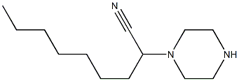 2-(piperazin-1-yl)nonanenitrile Structure