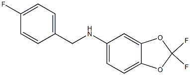 2,2-difluoro-N-[(4-fluorophenyl)methyl]-2H-1,3-benzodioxol-5-amine 化学構造式