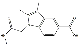 2,3-dimethyl-1-[(methylcarbamoyl)methyl]-1H-indole-5-carboxylic acid 化学構造式