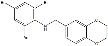 2,4,6-tribromo-N-(2,3-dihydro-1,4-benzodioxin-6-ylmethyl)aniline,,结构式