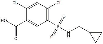 2,4-dichloro-5-[(cyclopropylmethyl)sulfamoyl]benzoic acid 化学構造式