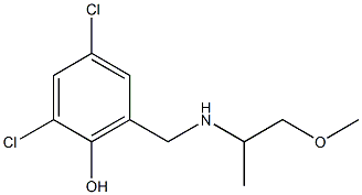 2,4-dichloro-6-{[(1-methoxypropan-2-yl)amino]methyl}phenol,,结构式