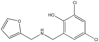 2,4-dichloro-6-{[(2-furylmethyl)amino]methyl}phenol Struktur