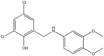 2,4-dichloro-6-{[(3,4-dimethoxyphenyl)amino]methyl}phenol Structure