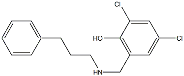 2,4-dichloro-6-{[(3-phenylpropyl)amino]methyl}phenol Structure