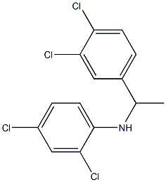 2,4-dichloro-N-[1-(3,4-dichlorophenyl)ethyl]aniline,,结构式