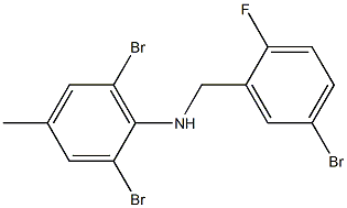 2,6-dibromo-N-[(5-bromo-2-fluorophenyl)methyl]-4-methylaniline 结构式