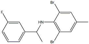 2,6-dibromo-N-[1-(3-fluorophenyl)ethyl]-4-methylaniline 化学構造式