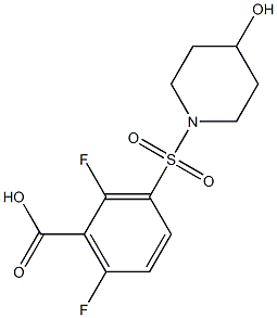 2,6-difluoro-3-[(4-hydroxypiperidine-1-)sulfonyl]benzoic acid|