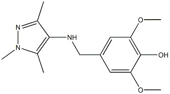 2,6-dimethoxy-4-{[(1,3,5-trimethyl-1H-pyrazol-4-yl)amino]methyl}phenol,,结构式