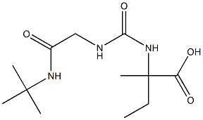 2-[({[2-(tert-butylamino)-2-oxoethyl]amino}carbonyl)amino]-2-methylbutanoic acid 化学構造式