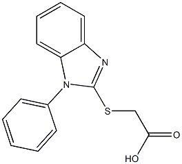 2-[(1-phenyl-1H-1,3-benzodiazol-2-yl)sulfanyl]acetic acid Struktur