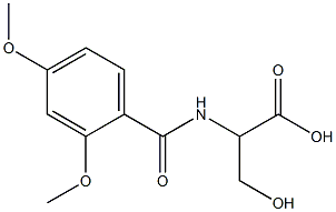 2-[(2,4-dimethoxyphenyl)formamido]-3-hydroxypropanoic acid 结构式