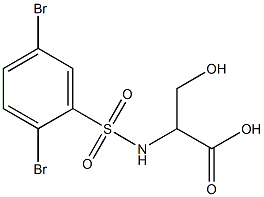 2-[(2,5-dibromobenzene)sulfonamido]-3-hydroxypropanoic acid Struktur