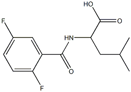 2-[(2,5-difluorobenzoyl)amino]-4-methylpentanoic acid Struktur