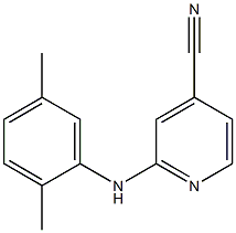 2-[(2,5-dimethylphenyl)amino]pyridine-4-carbonitrile,,结构式