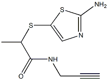 2-[(2-amino-1,3-thiazol-5-yl)sulfanyl]-N-(prop-2-yn-1-yl)propanamide 结构式