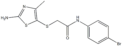 2-[(2-amino-4-methyl-1,3-thiazol-5-yl)sulfanyl]-N-(4-bromophenyl)acetamide,,结构式