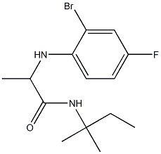 2-[(2-bromo-4-fluorophenyl)amino]-N-(2-methylbutan-2-yl)propanamide Structure