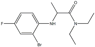 2-[(2-bromo-4-fluorophenyl)amino]-N,N-diethylpropanamide 化学構造式