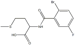 2-[(2-bromo-5-fluorobenzoyl)amino]-4-(methylthio)butanoic acid,,结构式