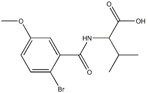 2-[(2-bromo-5-methoxybenzoyl)amino]-3-methylbutanoic acid 结构式