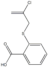 2-[(2-chloroprop-2-enyl)thio]benzoic acid 化学構造式