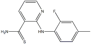 2-[(2-fluoro-4-methylphenyl)amino]pyridine-3-carbothioamide 化学構造式