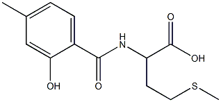 2-[(2-hydroxy-4-methylbenzoyl)amino]-4-(methylthio)butanoic acid Struktur
