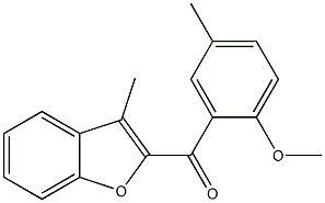 2-[(2-methoxy-5-methylphenyl)carbonyl]-3-methyl-1-benzofuran 化学構造式