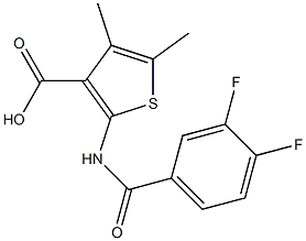 2-[(3,4-difluorobenzene)amido]-4,5-dimethylthiophene-3-carboxylic acid 化学構造式