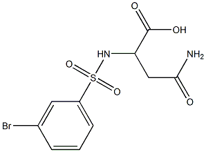 2-[(3-bromobenzene)sulfonamido]-3-carbamoylpropanoic acid 结构式