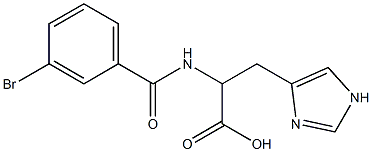 2-[(3-bromobenzoyl)amino]-3-(1H-imidazol-4-yl)propanoic acid 结构式