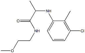 2-[(3-chloro-2-methylphenyl)amino]-N-(2-methoxyethyl)propanamide,,结构式