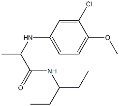 2-[(3-chloro-4-methoxyphenyl)amino]-N-(pentan-3-yl)propanamide,,结构式