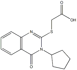 2-[(3-cyclopentyl-4-oxo-3,4-dihydroquinazolin-2-yl)sulfanyl]acetic acid 化学構造式