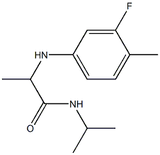 2-[(3-fluoro-4-methylphenyl)amino]-N-(propan-2-yl)propanamide,,结构式