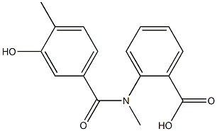 2-[(3-hydroxy-4-methylbenzoyl)(methyl)amino]benzoic acid Struktur
