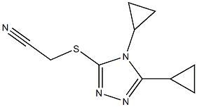 2-[(4,5-dicyclopropyl-4H-1,2,4-triazol-3-yl)sulfanyl]acetonitrile Structure
