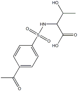 2-[(4-acetylbenzene)sulfonamido]-3-hydroxybutanoic acid Structure