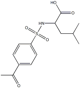 2-[(4-acetylbenzene)sulfonamido]-4-methylpentanoic acid Structure