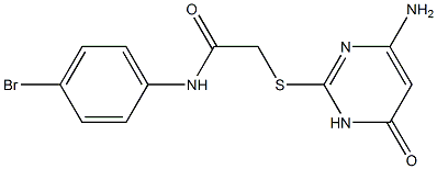 2-[(4-amino-6-oxo-1,6-dihydropyrimidin-2-yl)sulfanyl]-N-(4-bromophenyl)acetamide,,结构式