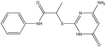 2-[(4-amino-6-oxo-1,6-dihydropyrimidin-2-yl)sulfanyl]-N-phenylpropanamide Structure